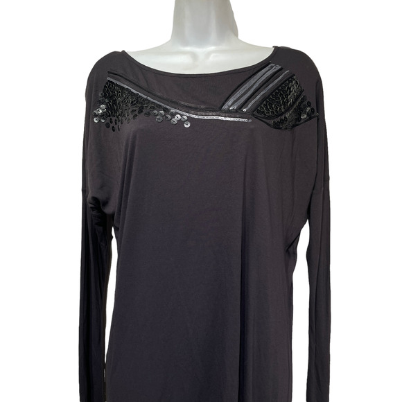 blacky dress berlin long sleeve sequins neckline detail ruched Women’s Size M - Picture 4 of 9